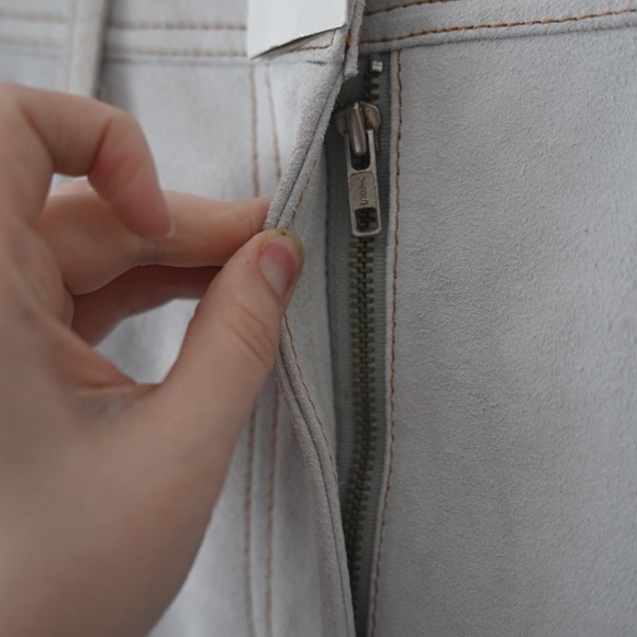 Vintage NWT Braefair Women's Sm Genuine Leather Set - Skirt & Vest White Suede - Picture 7 of 16